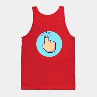 Hand Pointing Cartoon Vector Icon Illustration Tank Top